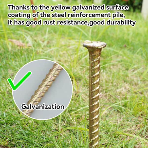 Angel Sar 16 1/2 Diameter Rebar Stakes, Galvanized Steel