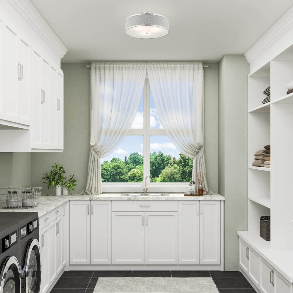 Elegant Brushed Nickel 3-Light LED Drum Ceiling Fixture