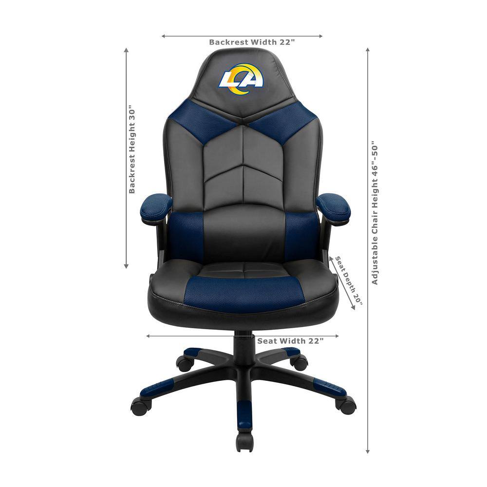 Black and Gray Faux Leather Oversized Gaming Chair with High-Back