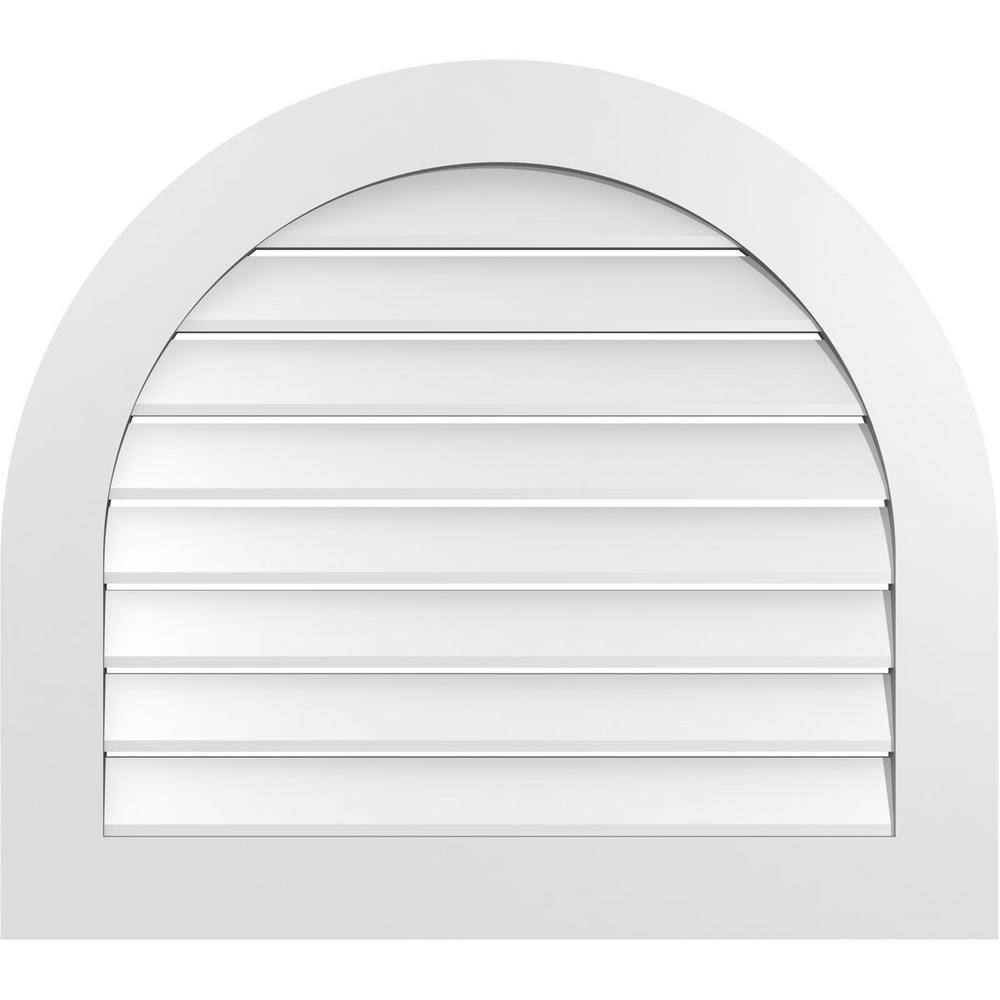 34 in. x 30 in. Round Top Surface Mount PVC Gable Vent: Functional with Standard Frame price history on PriceWatchPro