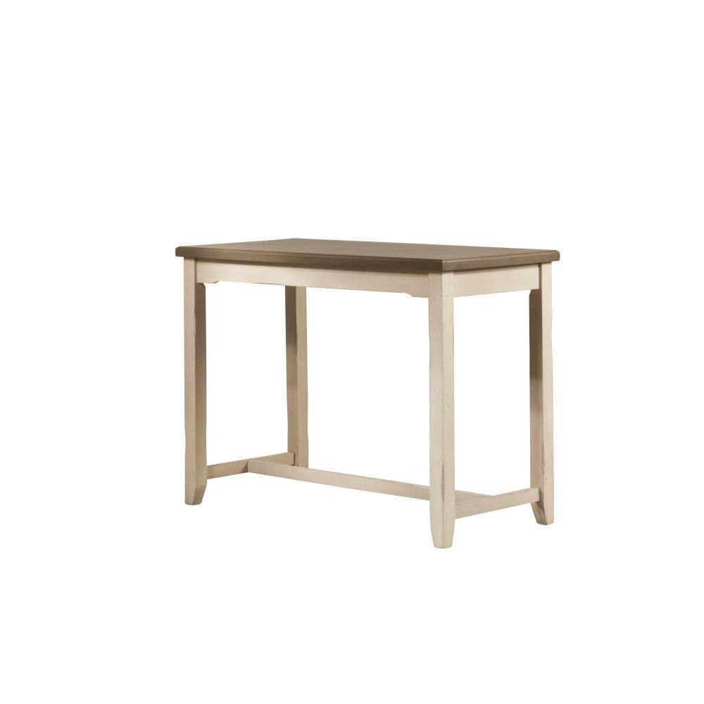 Modern Farmhouse Rectangular Counter Height Table in Distressed Gray and Sea White