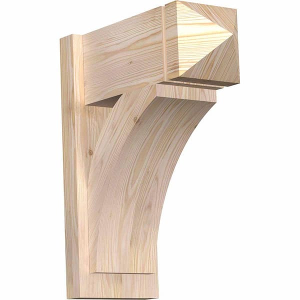 Ekena Millwork 8 in. x 22 in. x 18 in. Thorton Arts and Crafts Rough Sawn Douglas Fir Outlooker