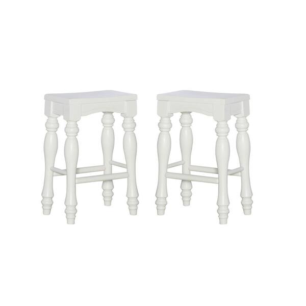 Powell Company Schroder 24 in. White Counter Stool