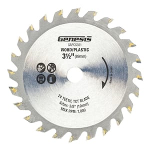 3-1/2 in. 24-Teeth Tungsten Carbide-Tipped Circular Saw Blade for Wood and Plastic