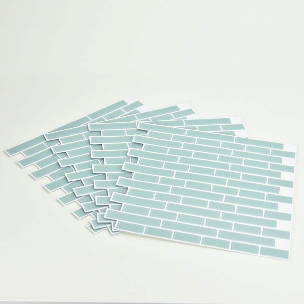 10.5'' W x 10.5'' L PVC Peel and Stick Subway Tile