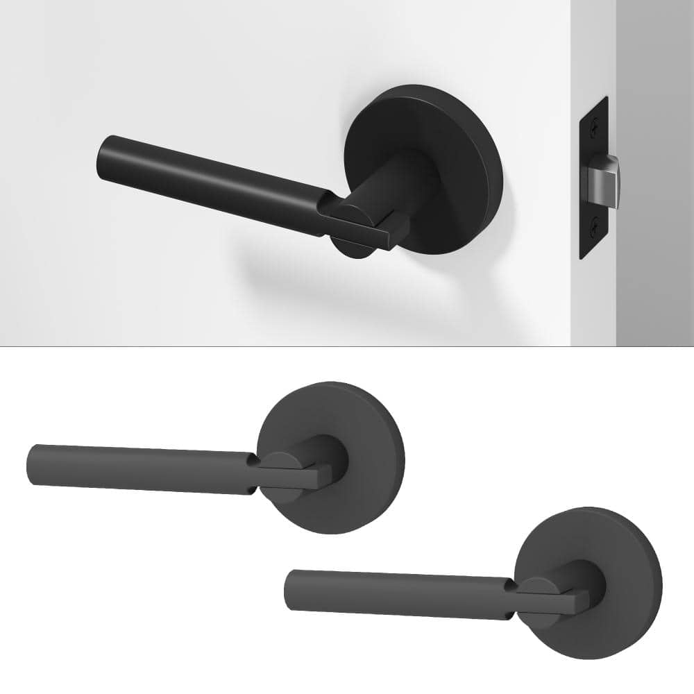 Terra Metal Matte Black Passage Hall/Closet Round Door Handle with Round Rosette 2-Pack price history on PriceWatchPro