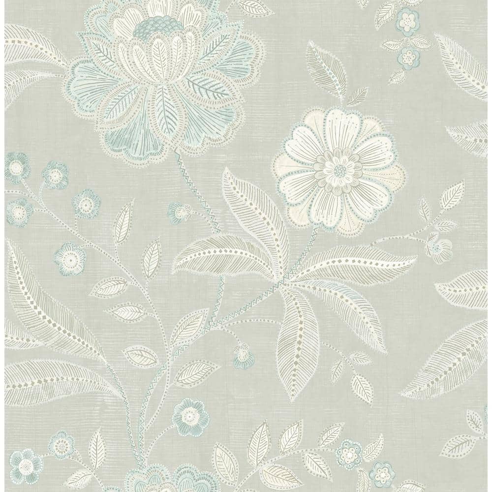 Shimmer Grey and Metallic Blue Floral Paper Strippable Roll (Covers 56.05 sq. ft.) price history on PriceWatchPro