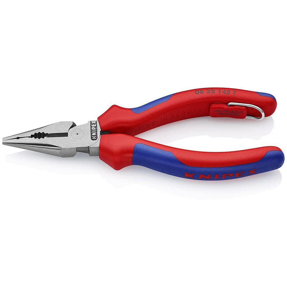 KNIPEX 5-3/4 in. Needle-Nose Combination Pliers with Dual-Component Comfort  Grips and Tether Attachment 08 22 145 T BKA - The Home Depot