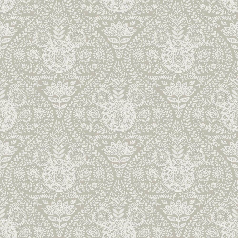 RoomMates Disney Mickey Mouse Cream Block Print Peel and Stick