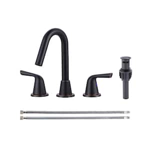 8 in. Widespread Double Handle Bathroom Faucet in Oil Rubbed Bronze