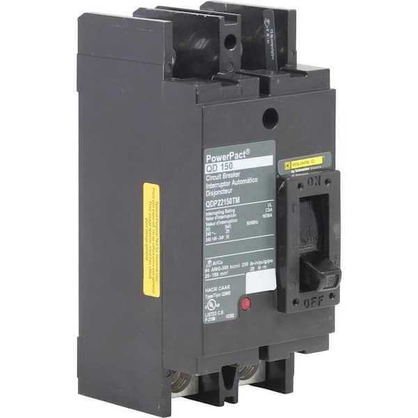 Square D PowerPact 150 Amp 25kA 2-Pole Q-Frame Molded Case Circuit Breaker