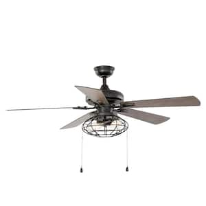 Ellard 52 in. Matte Black LED Smart Ceiling Fan with Light and Hubspace Remote Control works with Google and Alexa