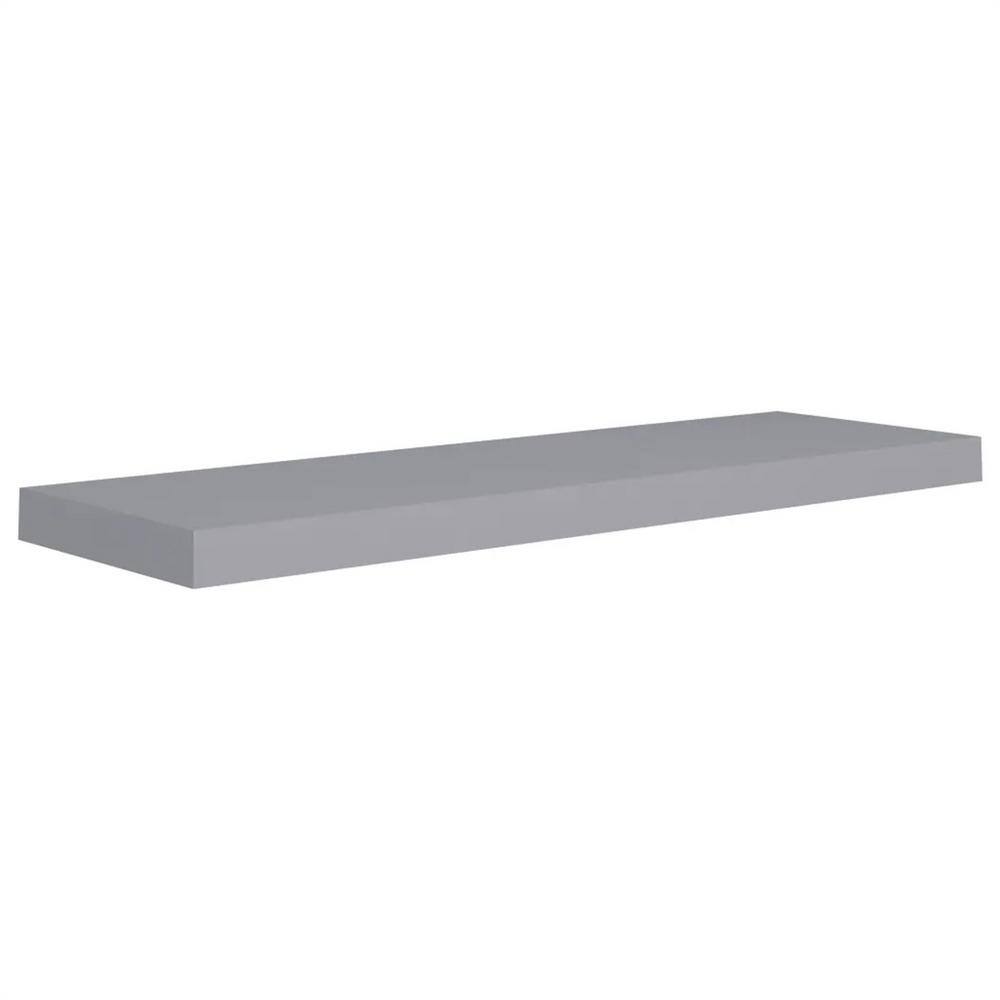 Cubilan 9.5 in. x 31.5 in. x 1.5 in. Gray MDF Floating Decorative Wall ...