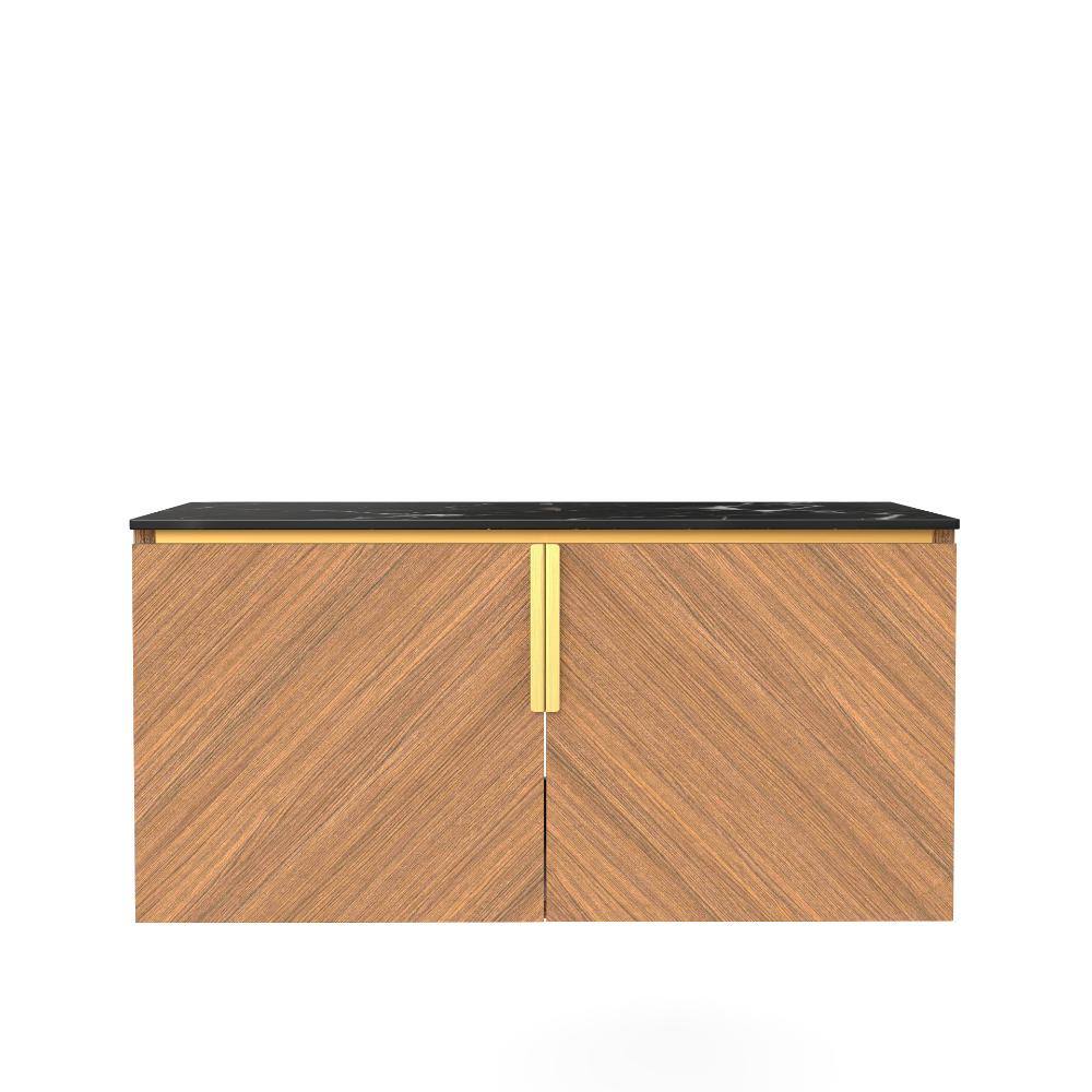 36 in. Wall-Mounted Bath Vanity with Sintered Stone Top in Brown Oak Unassembled price history on PriceWatchPro