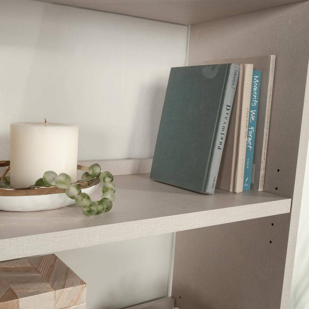 Dove Linen 70" Adjustable Bookcase with Doors