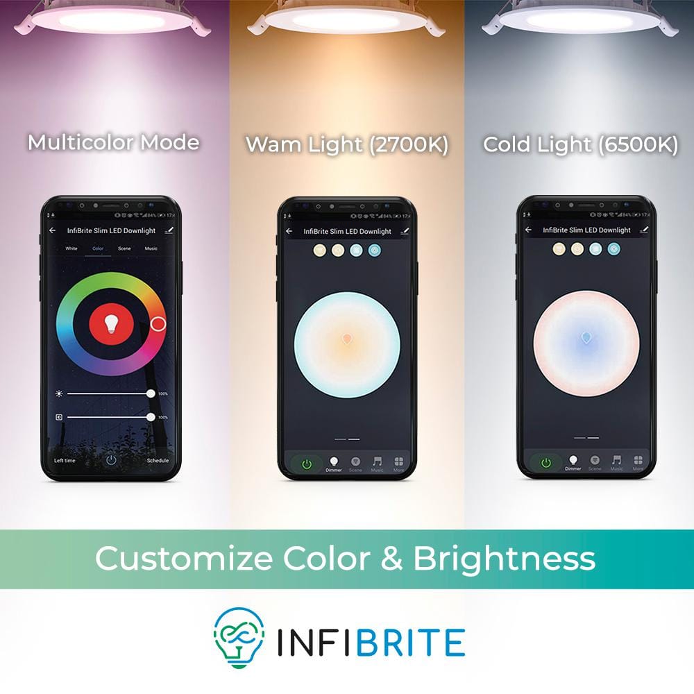 4'' Ultra-Thin Dimmable LED Smart Recessed Lighting Kit, Set of 24