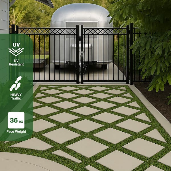 Emerald Green 0.33 ft. x 25 ft. Pine Green Artificial Grass Turf Strip