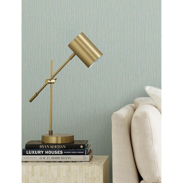 Bowman Faux Linen Blue Non Pasted Non Woven Wallpaper