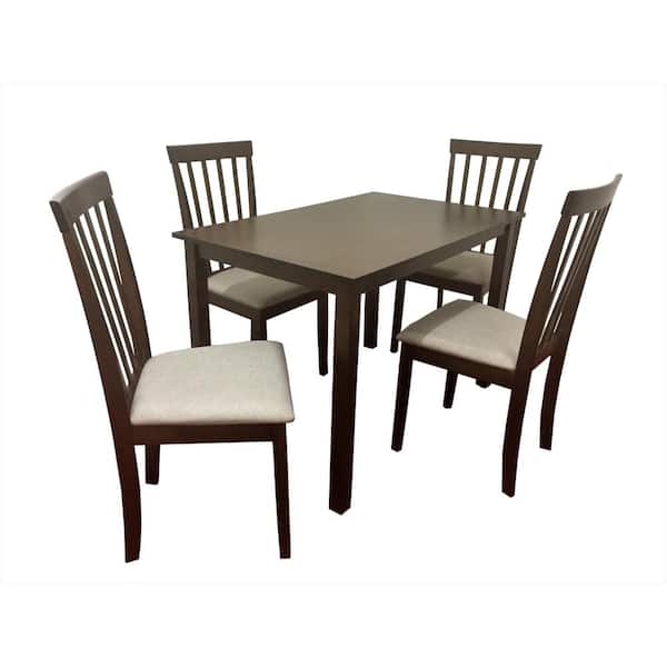 US Pride Furniture Raymond Wood 5-Piece Dining Table Chair Set
