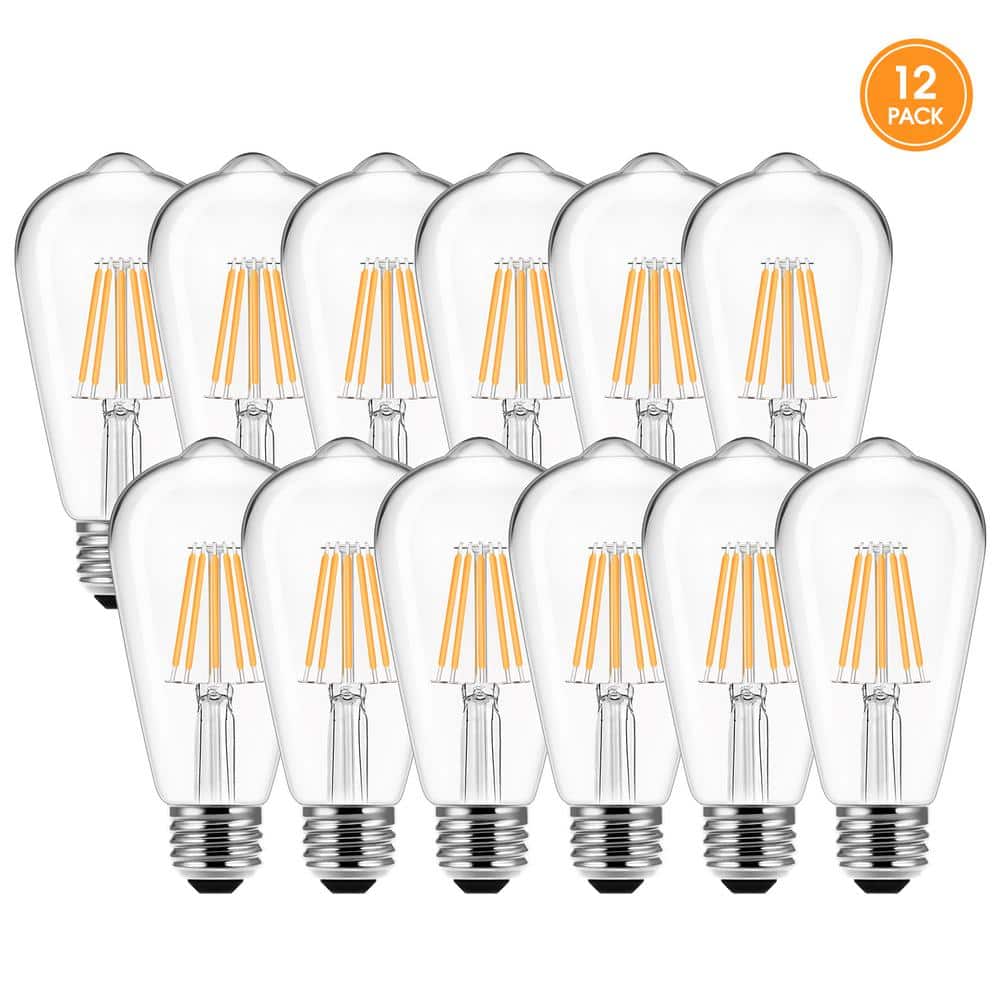 YANSUN ST58 E26 Medium Base 60 Watt Equivalent Vintage LED