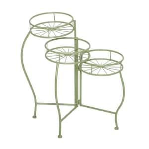 21 In. x 19 In. Green Metal Transitional Plantstand