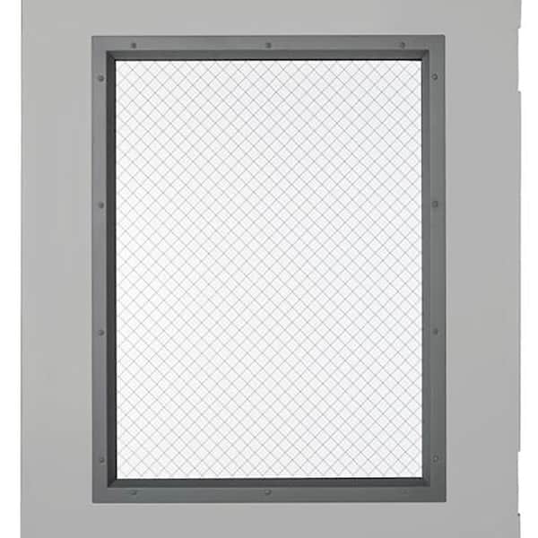 L.I.F Industries - 36 in. x 80 in. Gray Flush Steel Vision Light Commercial Door Unit with Hardware
