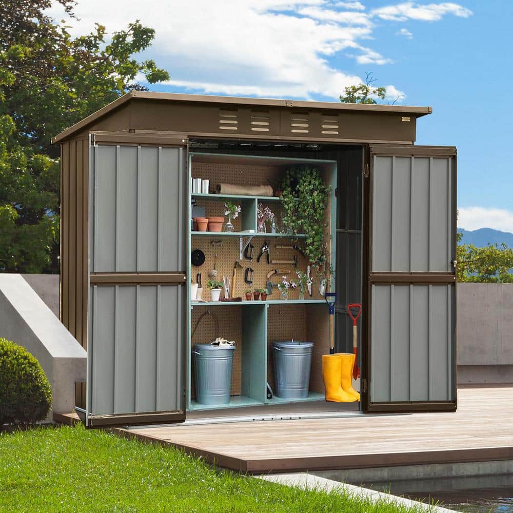 domi outdoor living 6 ft. W x 4 ft. D Metal Shed with Lockable