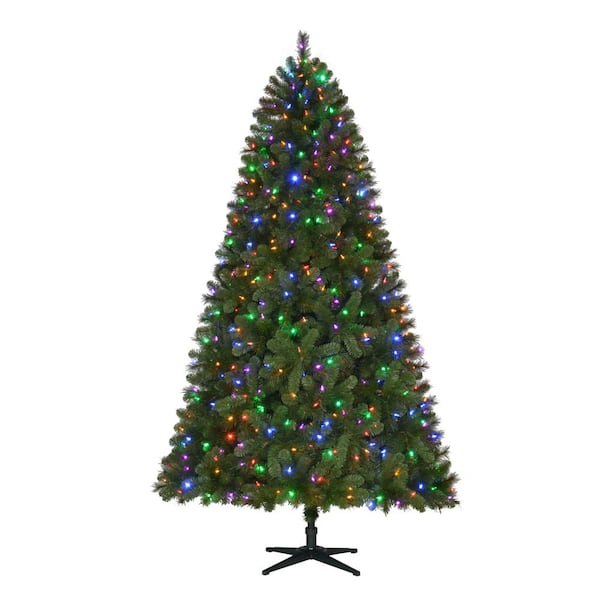 Home Accents Holiday 7.5 ft. Pre-Lit LED Wesley Artificial Christmas Tree with Color Changing Lights
