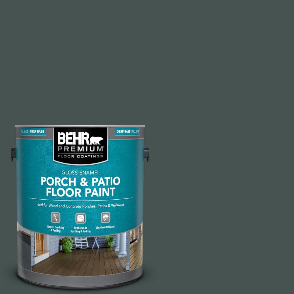 BEHR PREMIUM 1 gal. MQ644 Black Evergreen Gloss Enamel Interior/Exterior Porch and Patio Floor