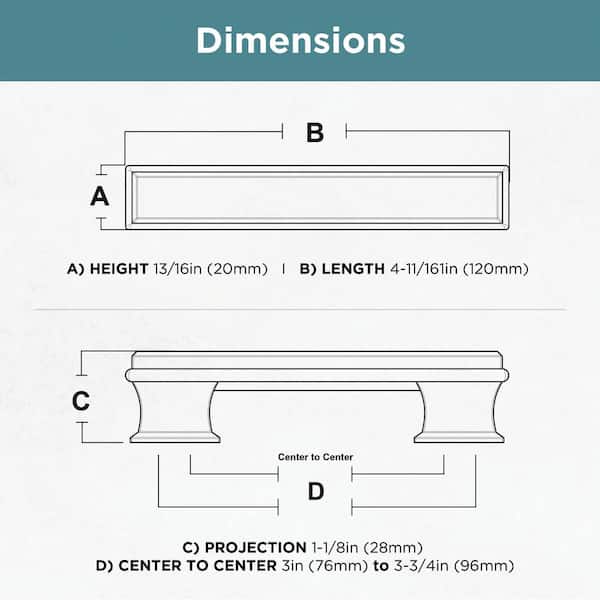 Liberty - Dual Tone Luxe Square 3 or 3-3/4 in. (76/96 mm) Modern Cocoa Bronze and Satin Nickel Cabinet Drawer Bar Pull