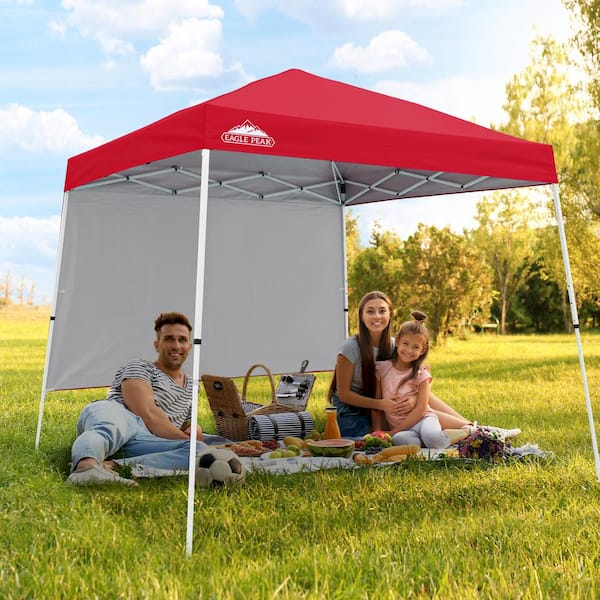 Eagle Peak 10x10 Pop Up Canopy Tent with Sidewall Red