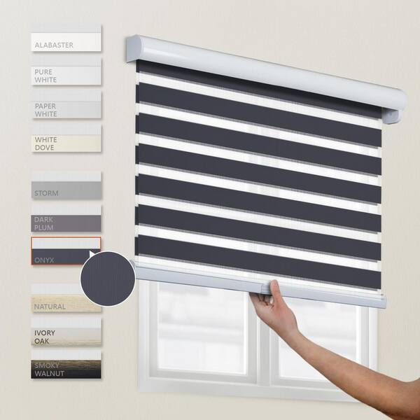 CHICOLOGY Dual Layer & Privacy Free-Stop Cordless Zebra Roller Shades 