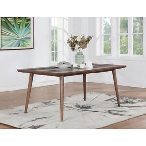 Farmhouse Wellington Multi-Color Wood Top 68 in. 4 Leg Base Dining Table Seats up to 6