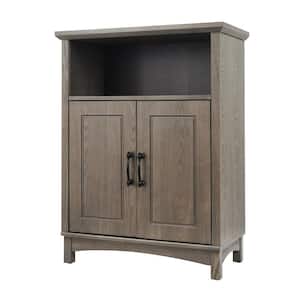 Russell 26 in. W x 34.2 in. H x 13 in. D  Freestanding Floor Cabinet, Brown/Salt Oak