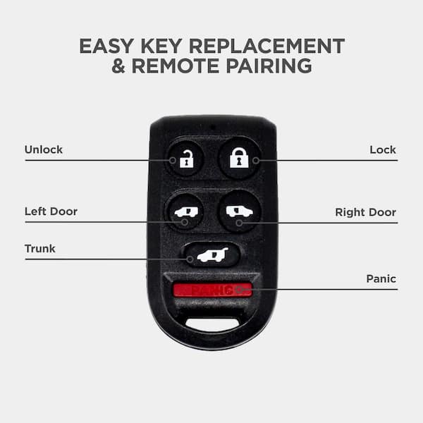 6 Button Honda Key w/ Remote Fob Repair Kit w/ Key by Photo Cutting Service (HON-REPAIR-ODY-83)