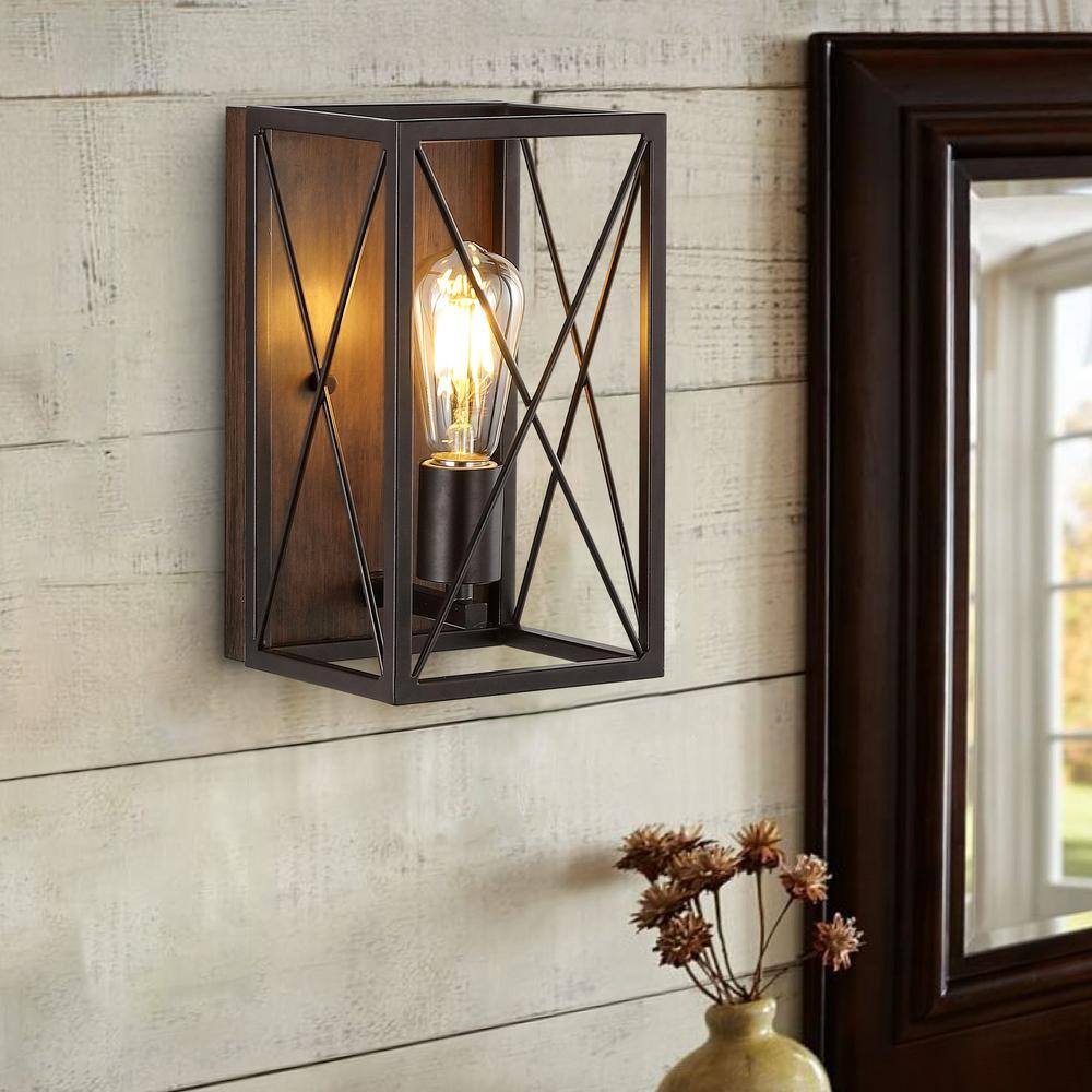 Norris 10.5" Bronze Industrial Rustic LED Wall Sconce
