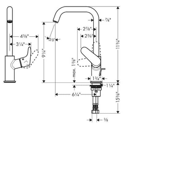 hansgrohe Kitchen faucets: Focus, Prep Kitchen Faucet, 2-Spray Pull-Down, 1.75 GPM, Art. no. 04506001 hansgrohe Kitchen faucets: Focus, Prep Kitchen Faucet, 2-Spray Pull-Down, 1.75 GPM, Art. no. 04506001