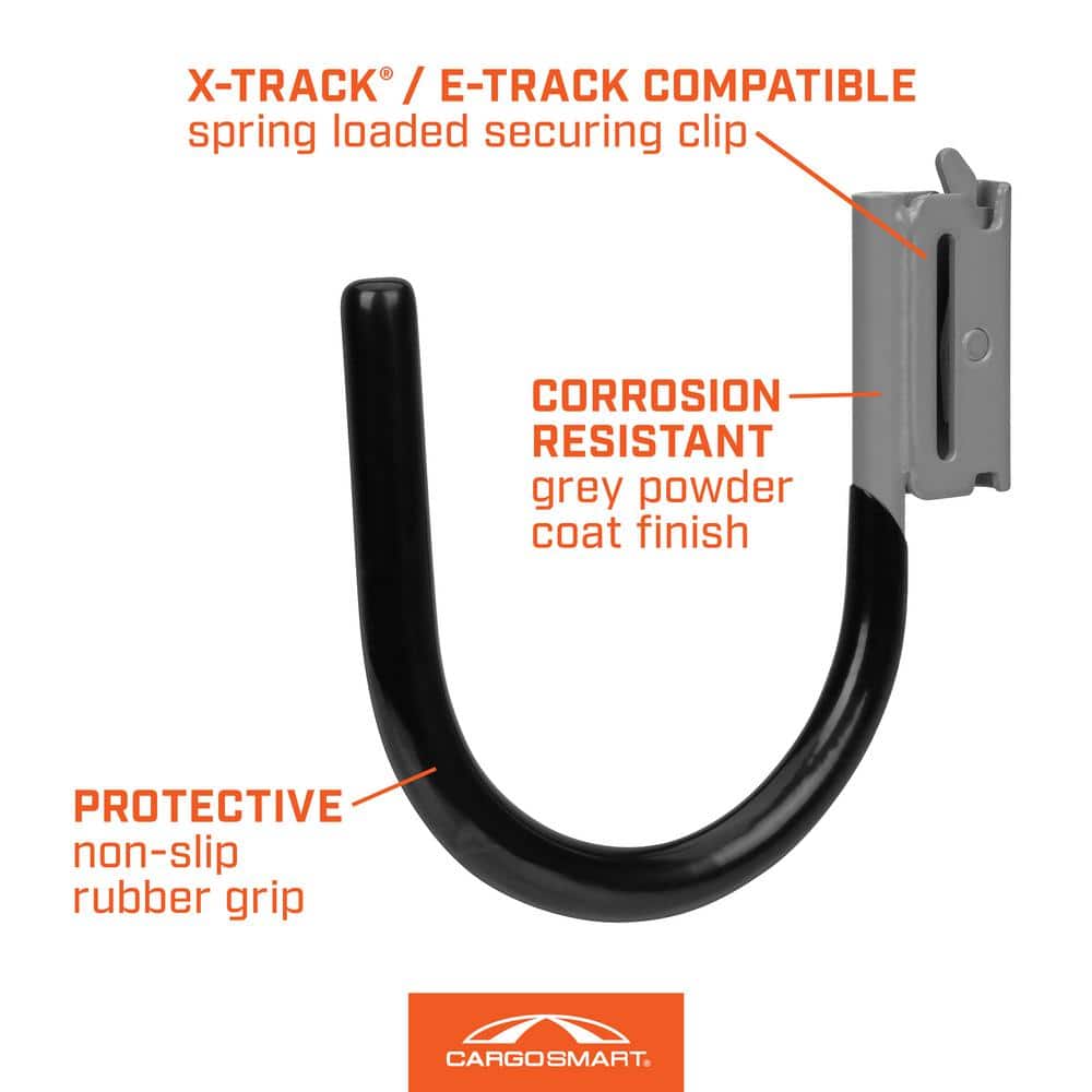 Gray and Black Powder Coated Large Steel J Hook