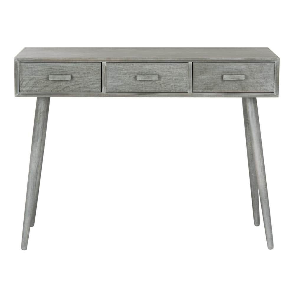 Slate Grey Pine Wood 3-Drawer Console Table