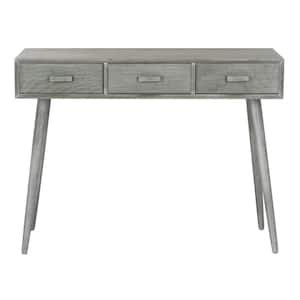 Albus 42 in. 3-Drawer Gray Wood Console Table