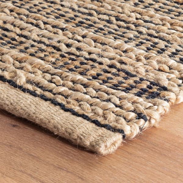 9 ft. x 12 ft. Black Simba Handwoven Jute Indoor Area Rug