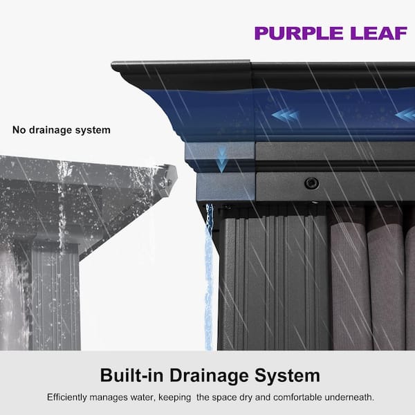 PURPLE LEAF 12ft. x 24ft. Gray Aluminum Power-Coated Frame