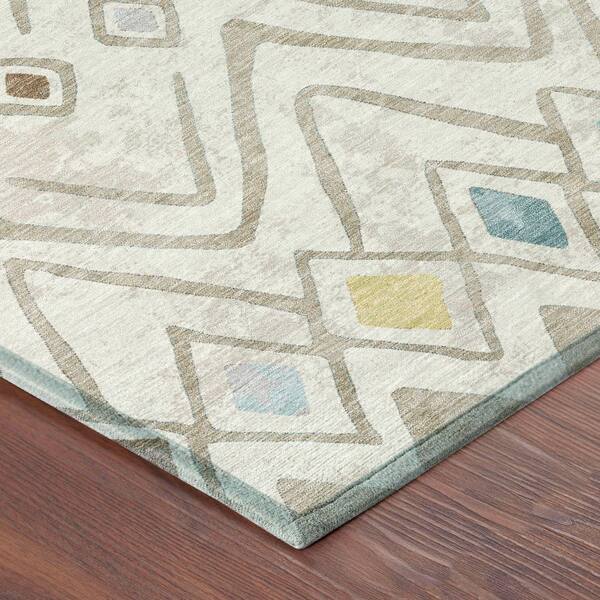 Chantille Machine Washable Indoor/Outdoor Abstract ACN2702 Ivory 3 ft. x 4 ft. Area Rug