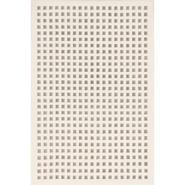 nuLOOM Daleyza Checkered Machine Washable Cream 3 ft. x 8 ft. Modern Runner Rug