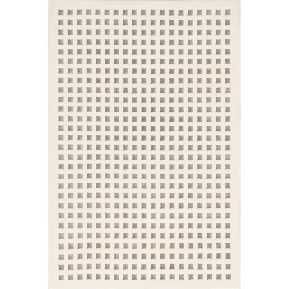 Daleyza Checkered Machine Washable Cream 5 ft. x 8 ft. Modern Area Rug price history on PriceWatchPro