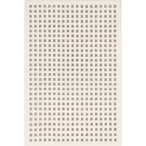 Daleyza Checkered Machine Washable Cream 8 ft. x 10 ft. Modern Area Rug