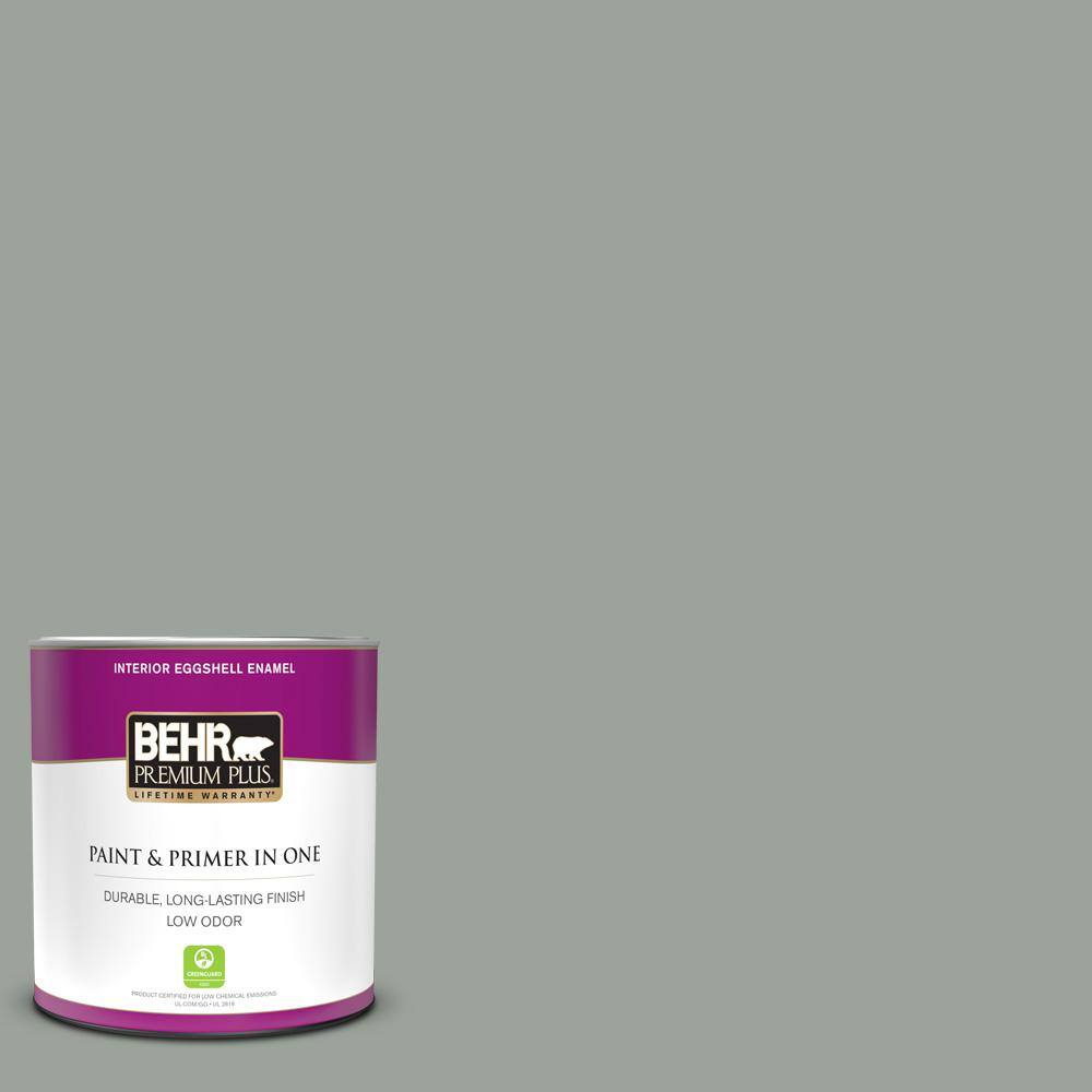 BEHR PREMIUM PLUS 1 qt. 710F4 Sage Gray Eggshell Enamel