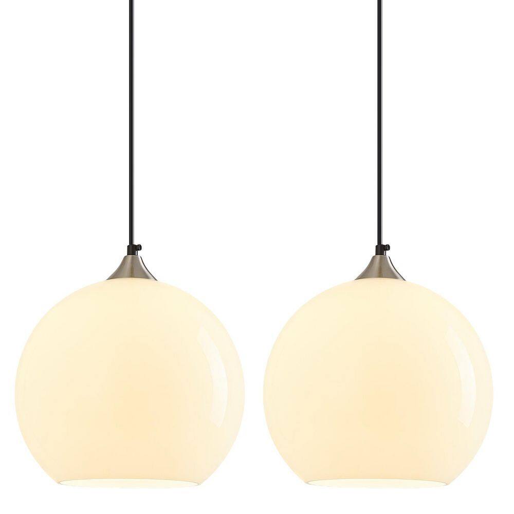 Home Lighting 60W 2-Light Milky Luster Glass Modern Globe Pendant Light Fixtures for Kitchen Island (9. 84in, 2-Pack) price history on PriceWatchPro
