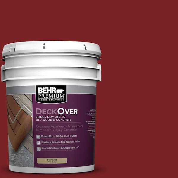 BEHR Premium DeckOver 5 gal. #SC-112 Barn Red Solid Color Exterior Wood and Concrete Coating