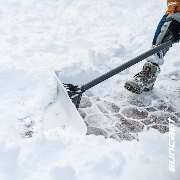 Suncast 52 in. Steel Handle Plastic Blade Snow Pusher SPUH2400D